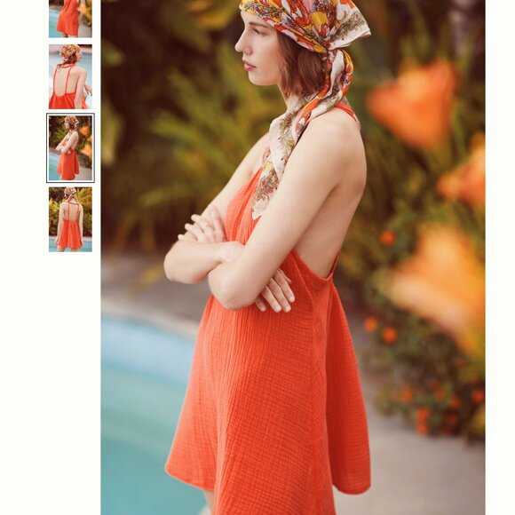 Anthropologie Braided Halter Mini Dress M - Picture 4 of 5